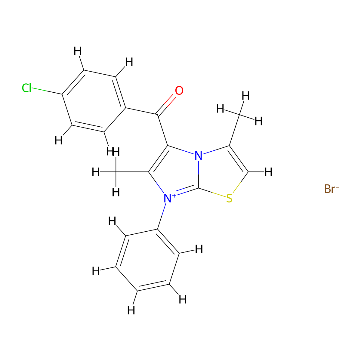 5-(4-Chlorobenzoyl)-3,6-dimethyl-7-phenylimidazo[2,1-b]thiazol-7-ium bromide molecular structure, CAS 200959-88-2