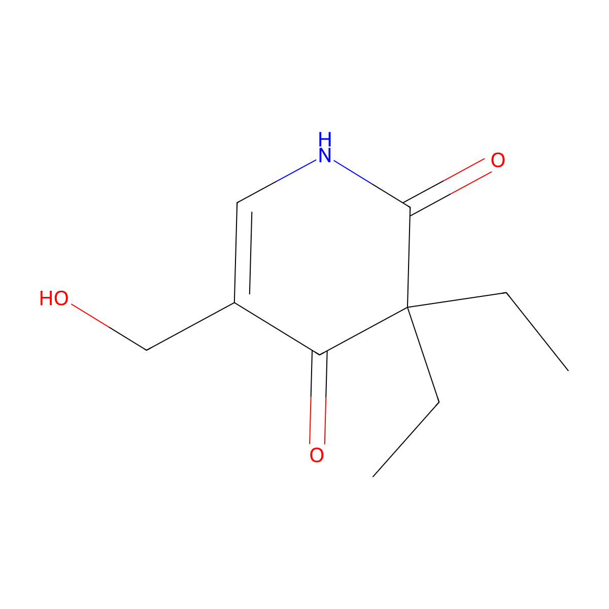 3,3-Diethyl-5-(hydroxymethyl)-2,4(1H,3H)-pyridinedione molecular structure, CAS 20096-03-1