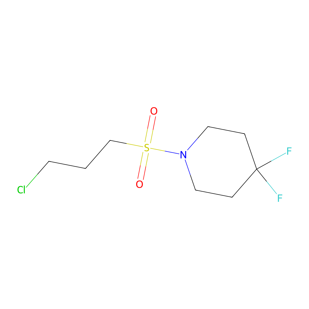 1-(3-Chloropropane-1-sulfonyl)-4,4-difluoropiperidine molecular structure, CAS 2009732-18-5