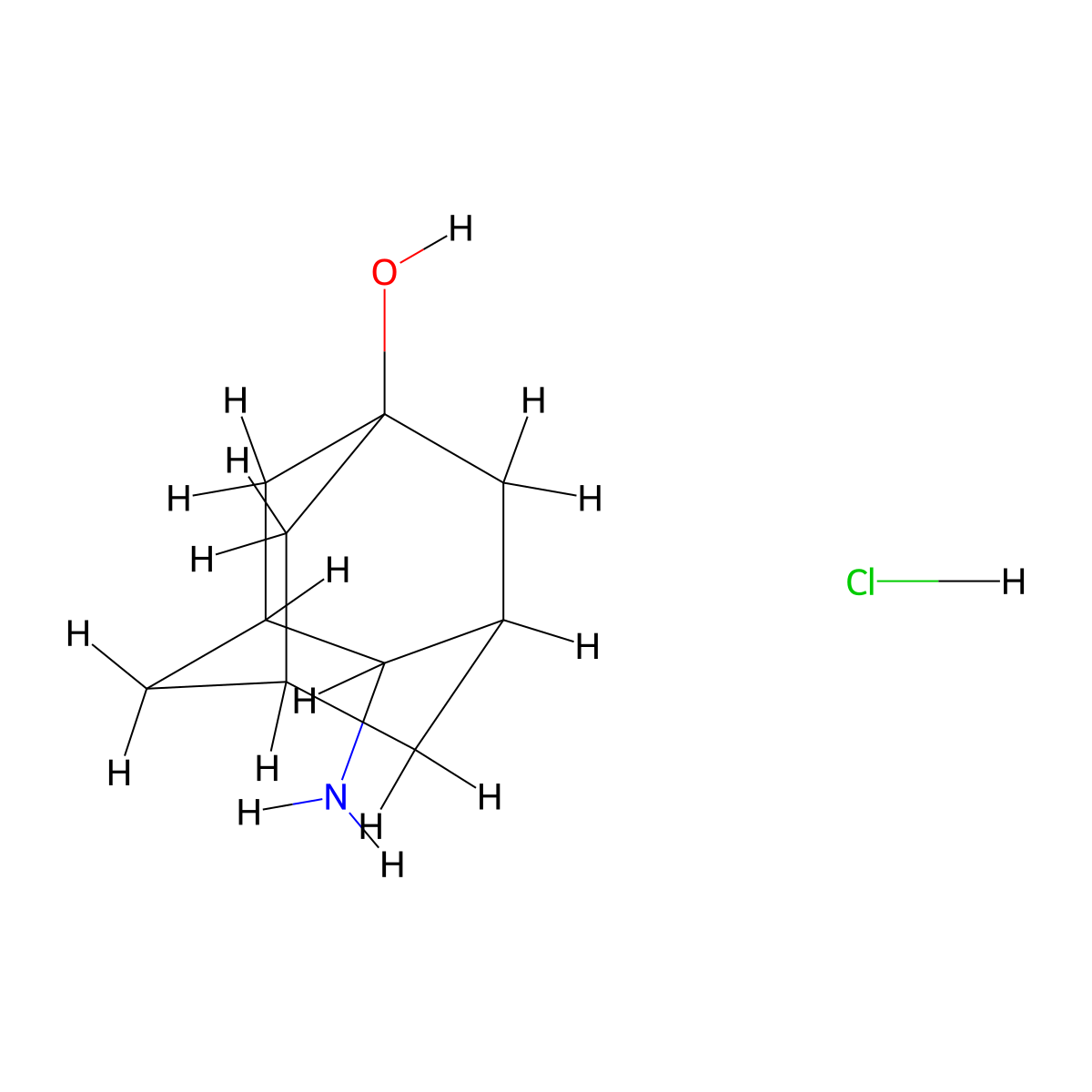 4-Aminoadamantan-1-ol hydrochloride molecular structure, CAS 20098-19-5