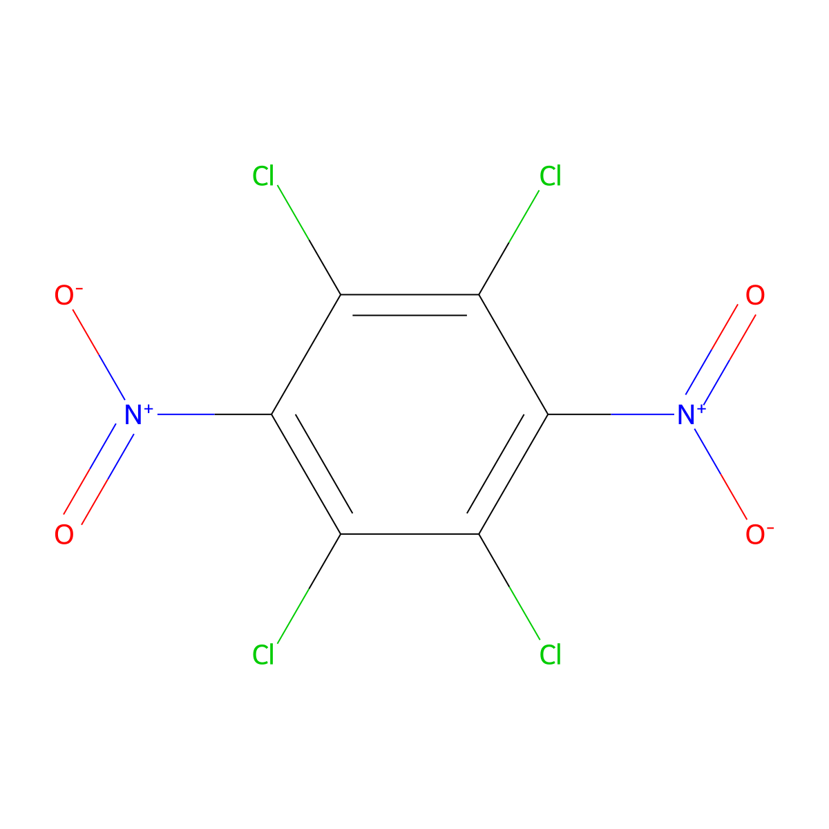 1,2,4,5-Tetrachloro-3,6-dinitrobenzene molecular structure, CAS 20098-38-8