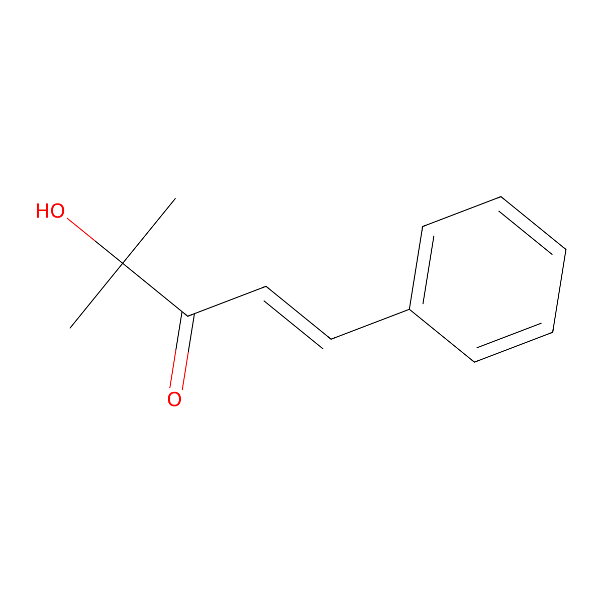 4-Hydroxy-4-methyl-1-phenylpent-1-en-3-one molecular structure, CAS 20099-28-9