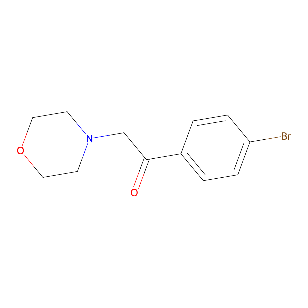 1-(4-Bromophenyl)-2-morpholinoethanone molecular structure, CAS 20099-96-1