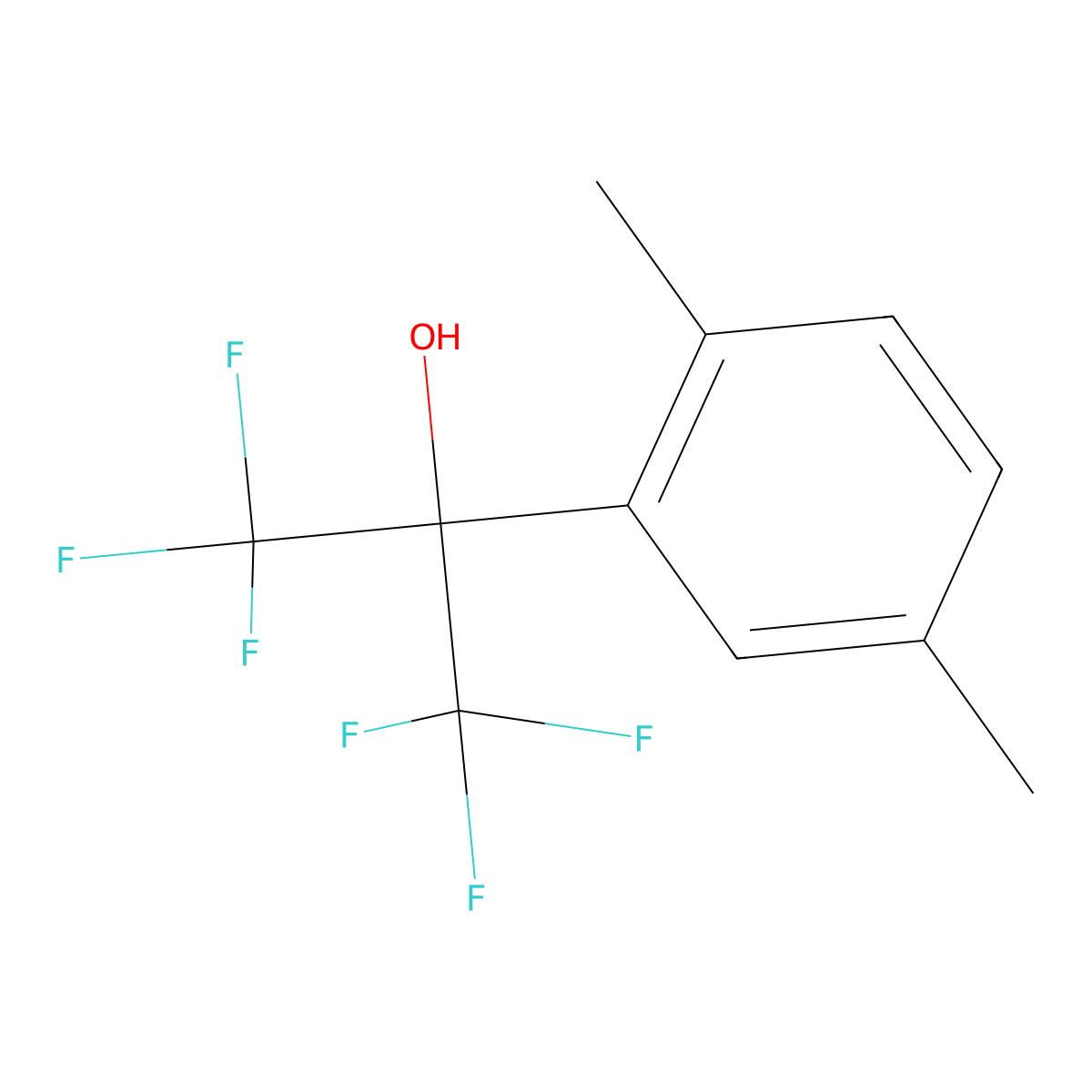 2-(2,5-Dimethylphenyl)-1,1,1,3,3,3-hexafluoropropan-2-ol molecular structure, CAS 2010-62-0