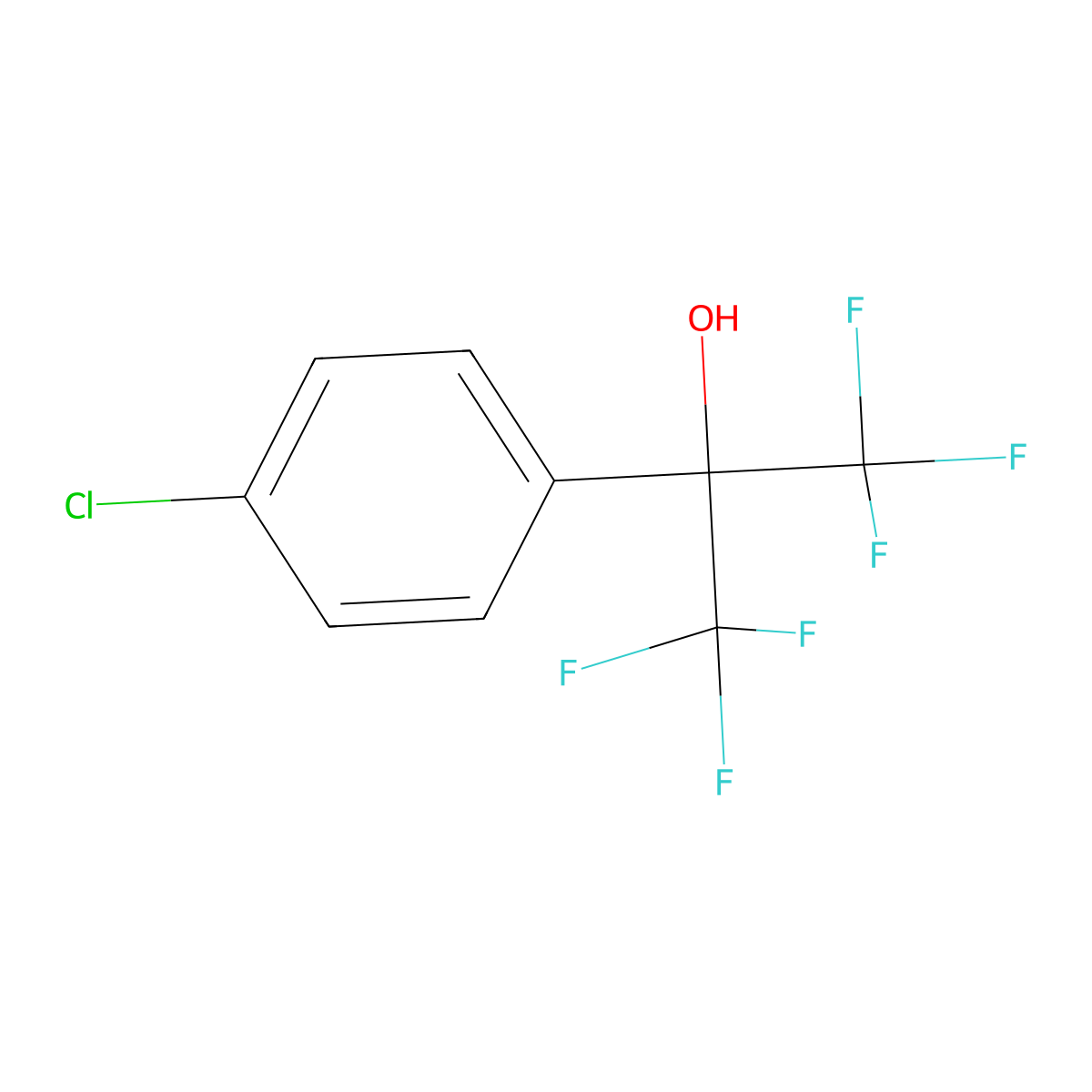 4-Chloro-(2-hydroxyhexafluoroisopropyl)benzene molecular structure, CAS 2010-63-1