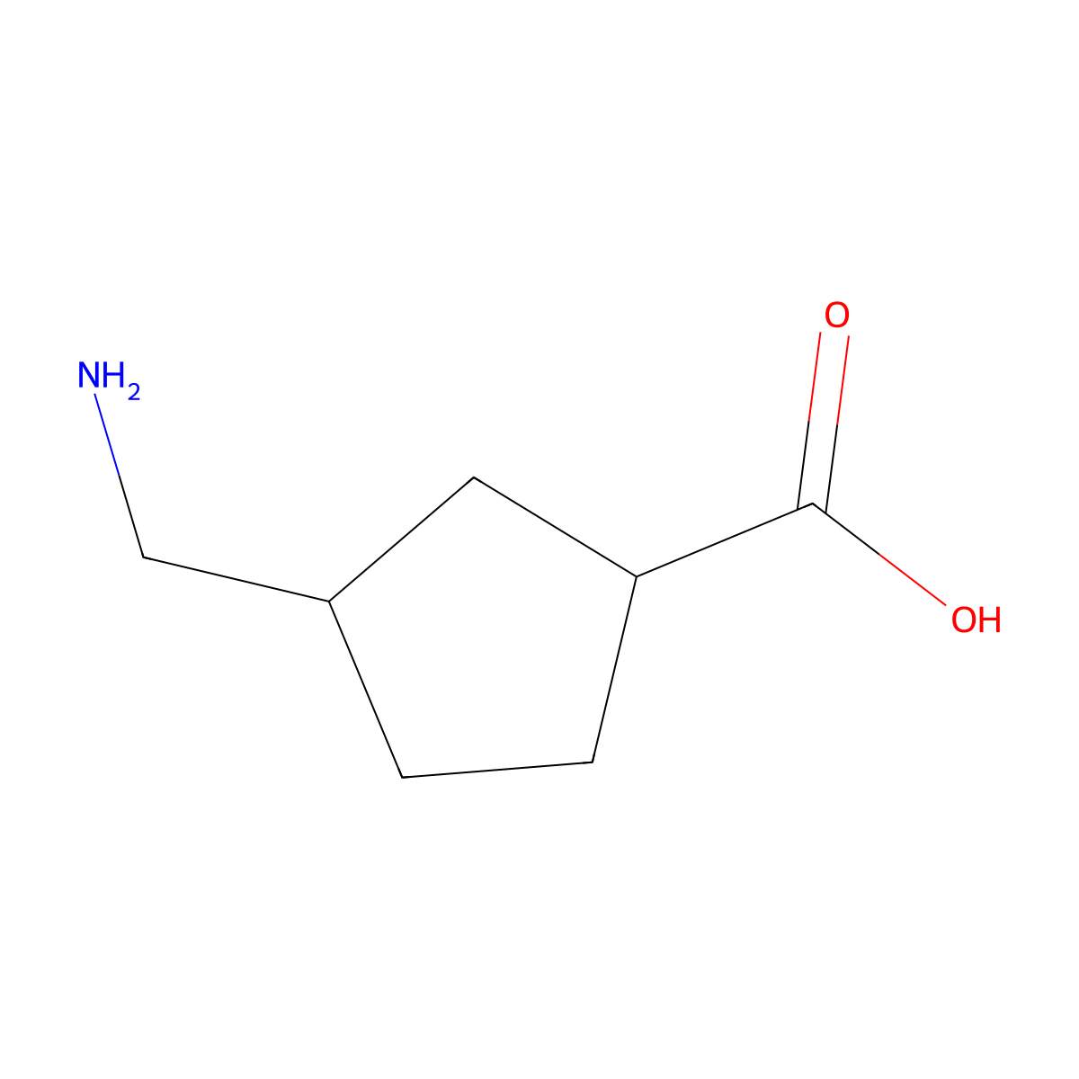 (1R,3S)-3-(aminomethyl)cyclopentanecarboxylic acid molecular structure, CAS 201000-19-3