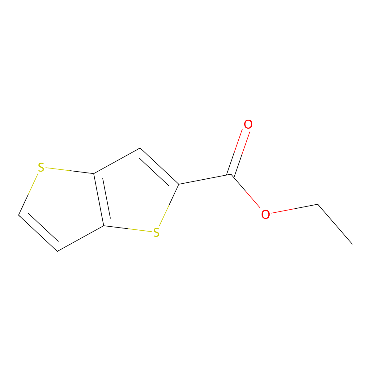 Ethyl thieno[3,2-b]thiophene-2-carboxylate molecular structure, CAS 201004-08-2