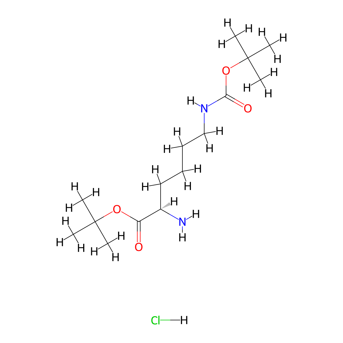 H-D-Lys(boc)-otbu hcl molecular structure, CAS 201007-86-5