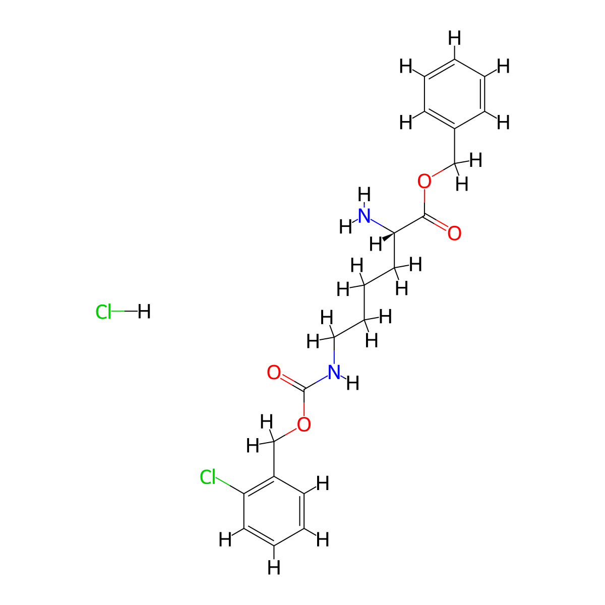 N-epsilon-(2-Chlorocarbobenzoxy)-L-lysine benzyl ester hydrochloride molecular structure, CAS 201008-12-0