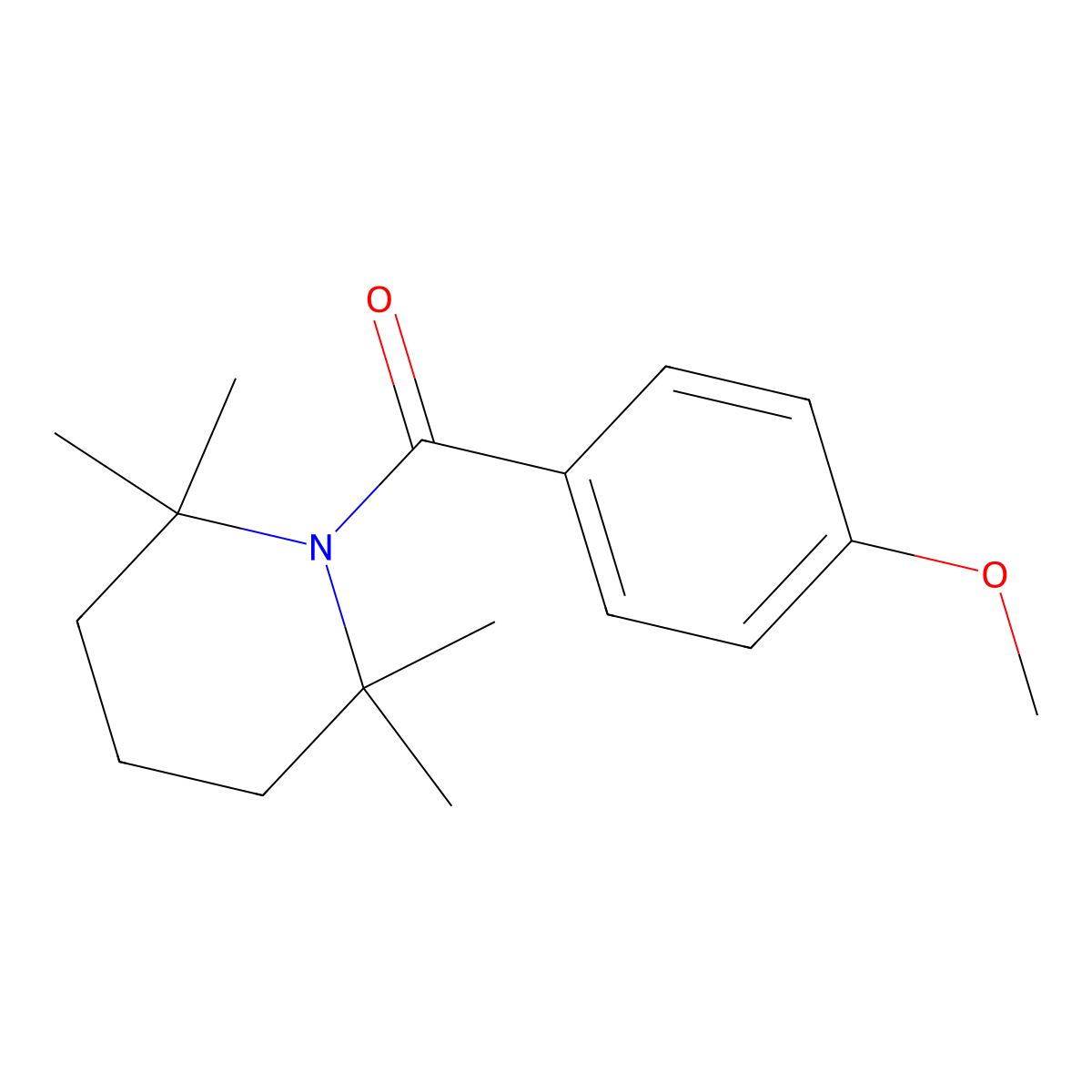 Piperidine, 1-(4-methoxybenzoyl)-2,2,6,6-tetramethyl- molecular structure, CAS 201008-68-6