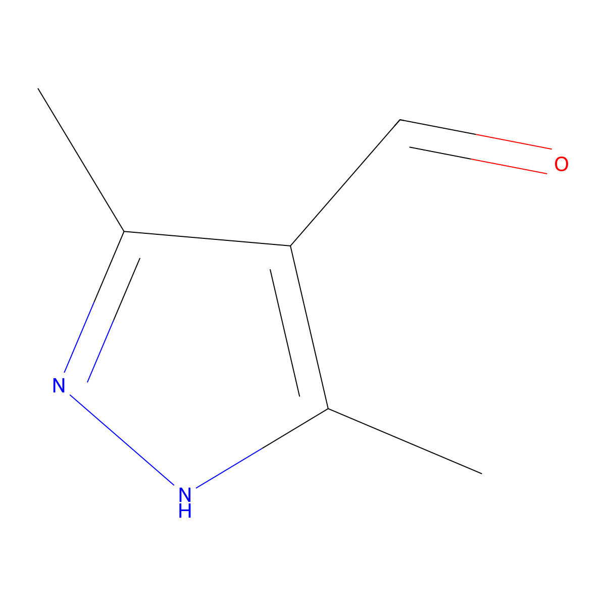 3,5-dimethyl-1H-pyrazole-4-carbaldehyde molecular structure, CAS 201008-71-1