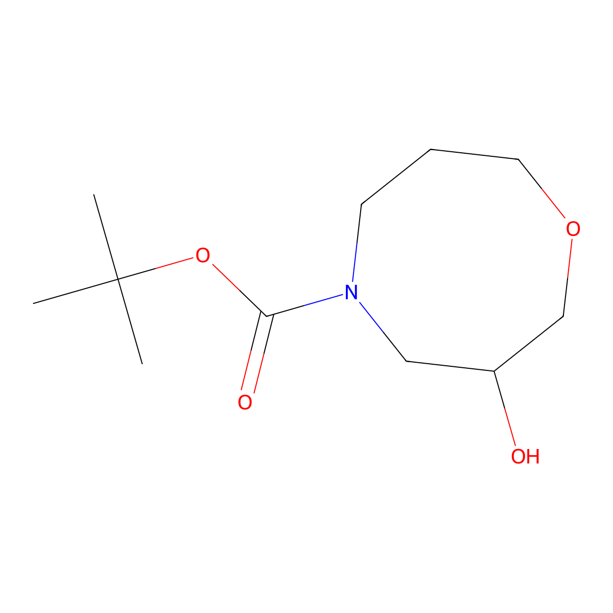 tert-Butyl 3-hydroxy-1,5-oxazocane-5-carboxylate molecular structure, CAS 2010093-15-7