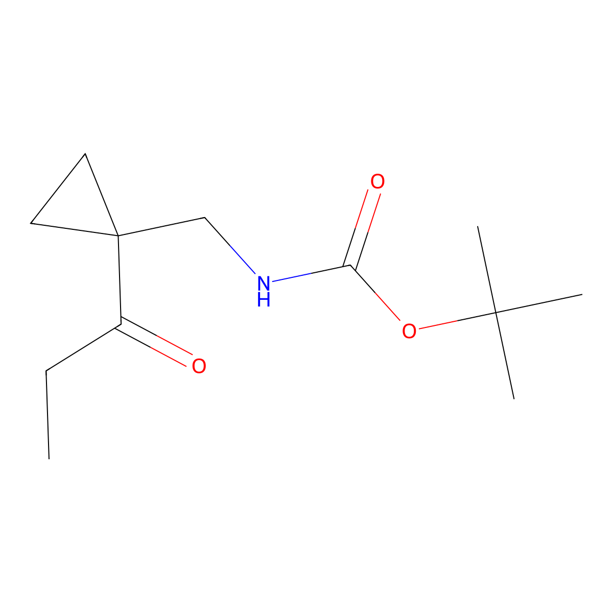 tert-butyl N-[(1-propanoylcyclopropyl)methyl]carbamate molecular structure, CAS 2010099-83-7