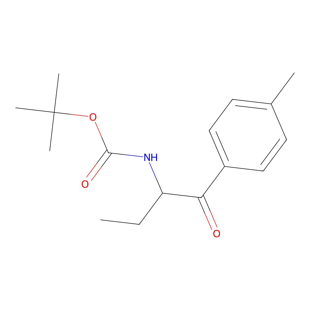 tert-butyl N-[1-(4-methylphenyl)-1-oxobutan-2-yl]carbamate molecular structure, CAS 2010106-28-0