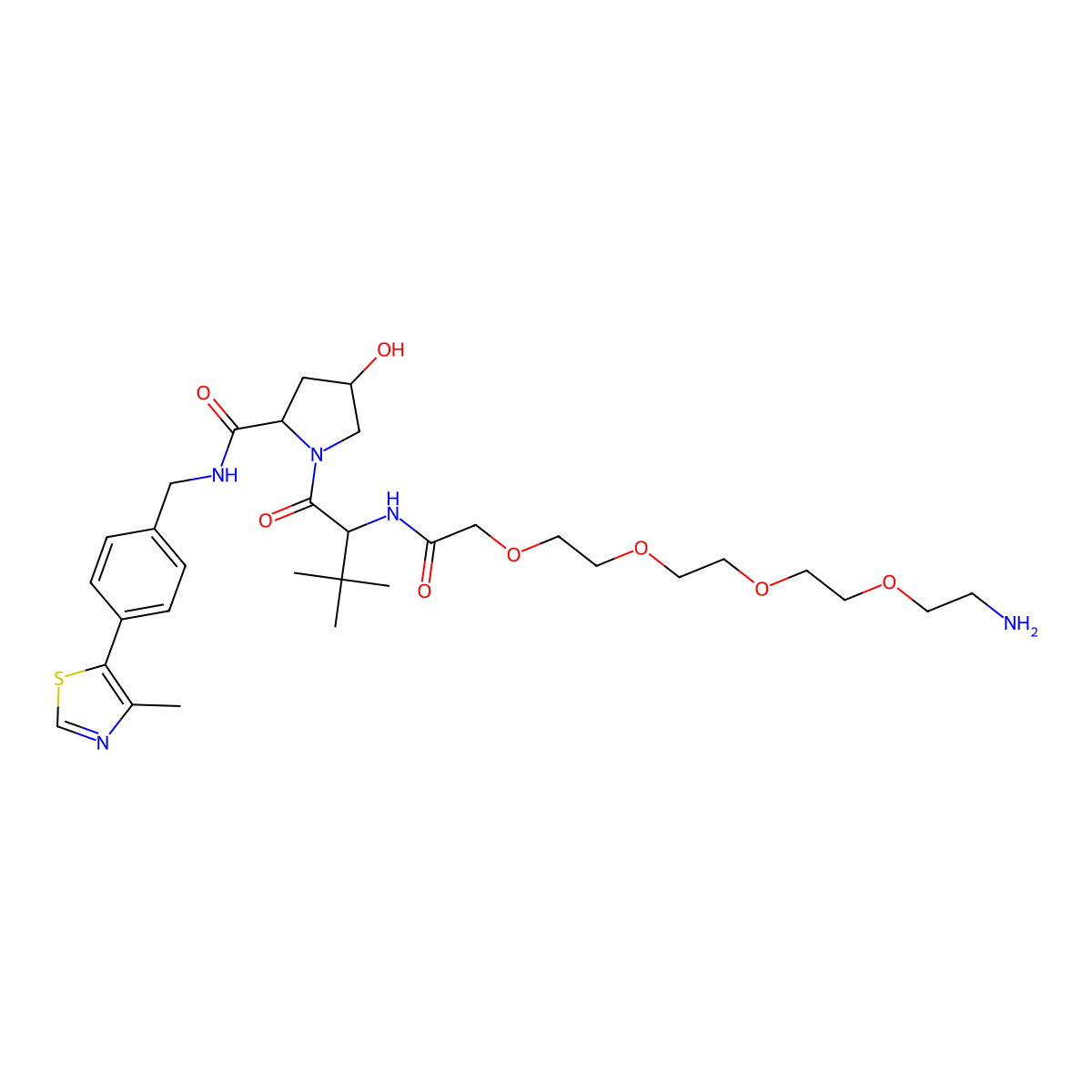 (S,R,S)-Ahpc-peg4-NH2 molecular structure, CAS 2010159-57-4