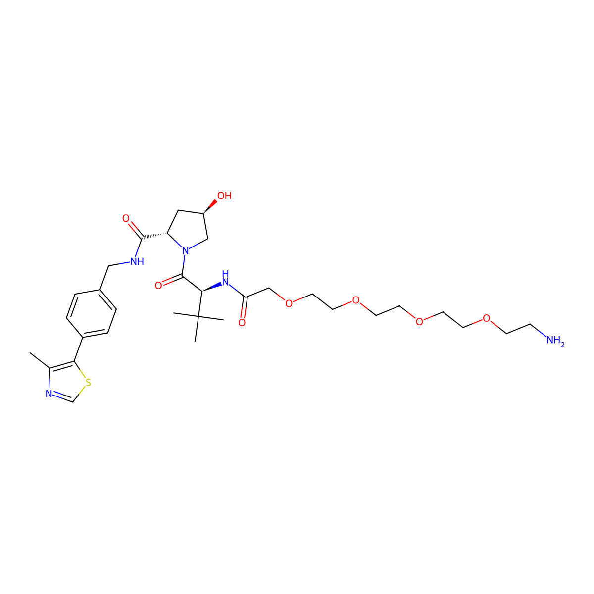 (S,R,S)-Ahpc-peg4-NH2 molecular structure, CAS 2010159-57-4
