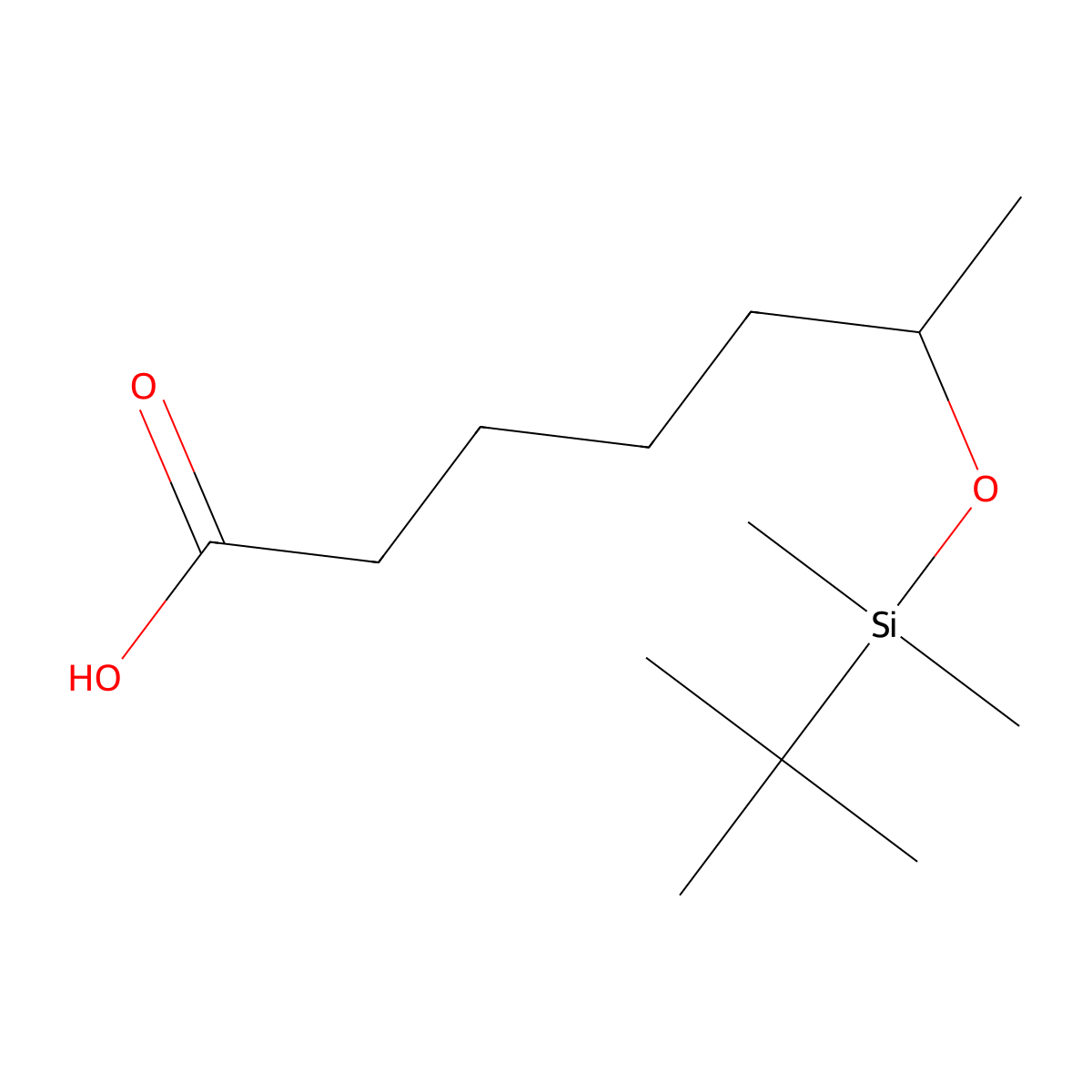 6-[(Tert-butyldimethylsilyl)oxy]heptanoic acid molecular structure, CAS 2010161-71-2