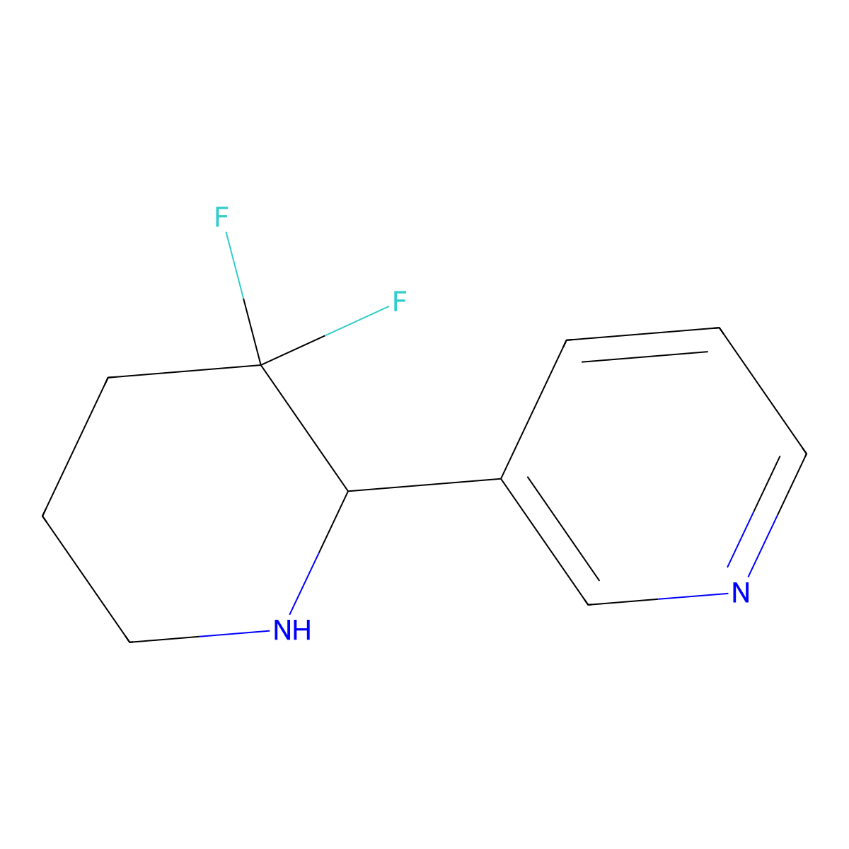 3-(3,3-Difluoropiperidin-2-YL)pyridine molecular structure, CAS 2010176-43-7
