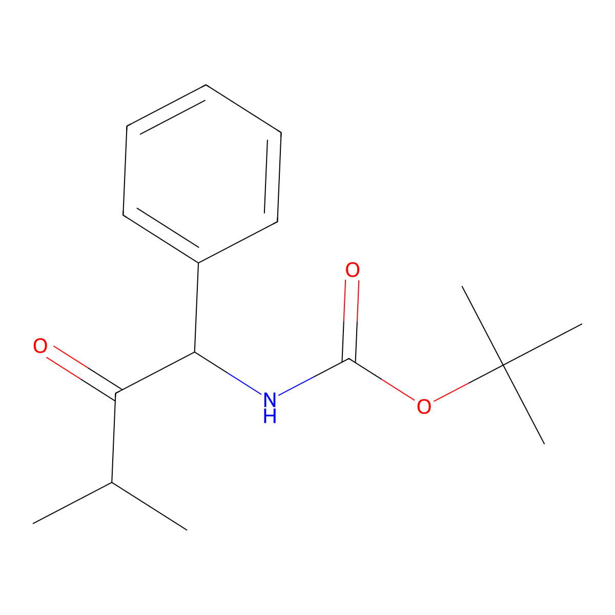 tert-butyl N-(3-methyl-2-oxo-1-phenylbutyl)carbamate molecular structure, CAS 2010196-82-2