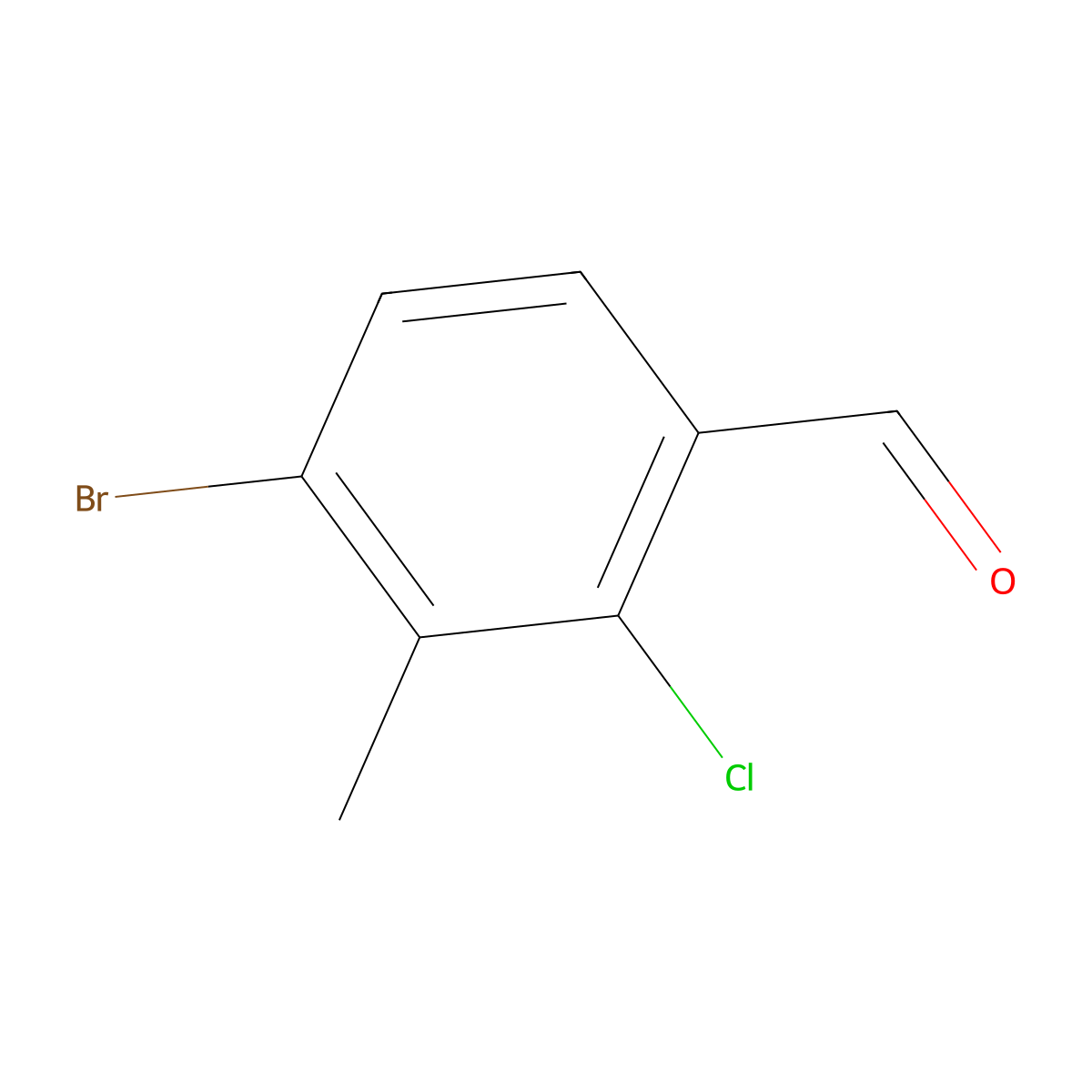 4-Bromo-2-chloro-3-methylbenzaldehyde molecular structure, CAS 2010198-18-0