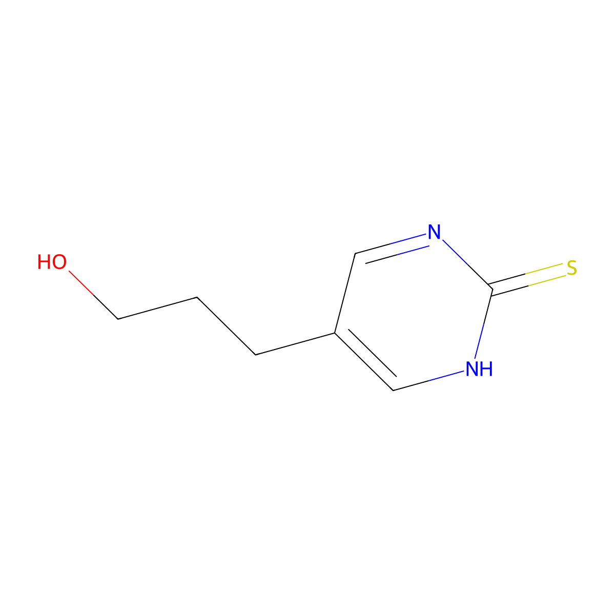 3-(2-Mercaptopyrimidin-5-yl)propan-1-ol molecular structure, CAS 201021-89-8