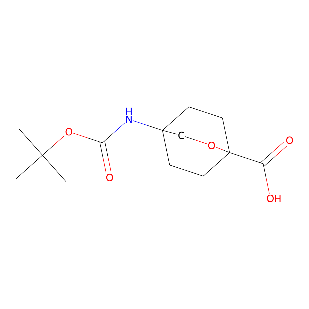 4-{[(Tert-butoxy)carbonyl]amino}-2-oxabicyclo[2.2.2]octane-1-carboxylic acid molecular structure, CAS 2010218-26-3