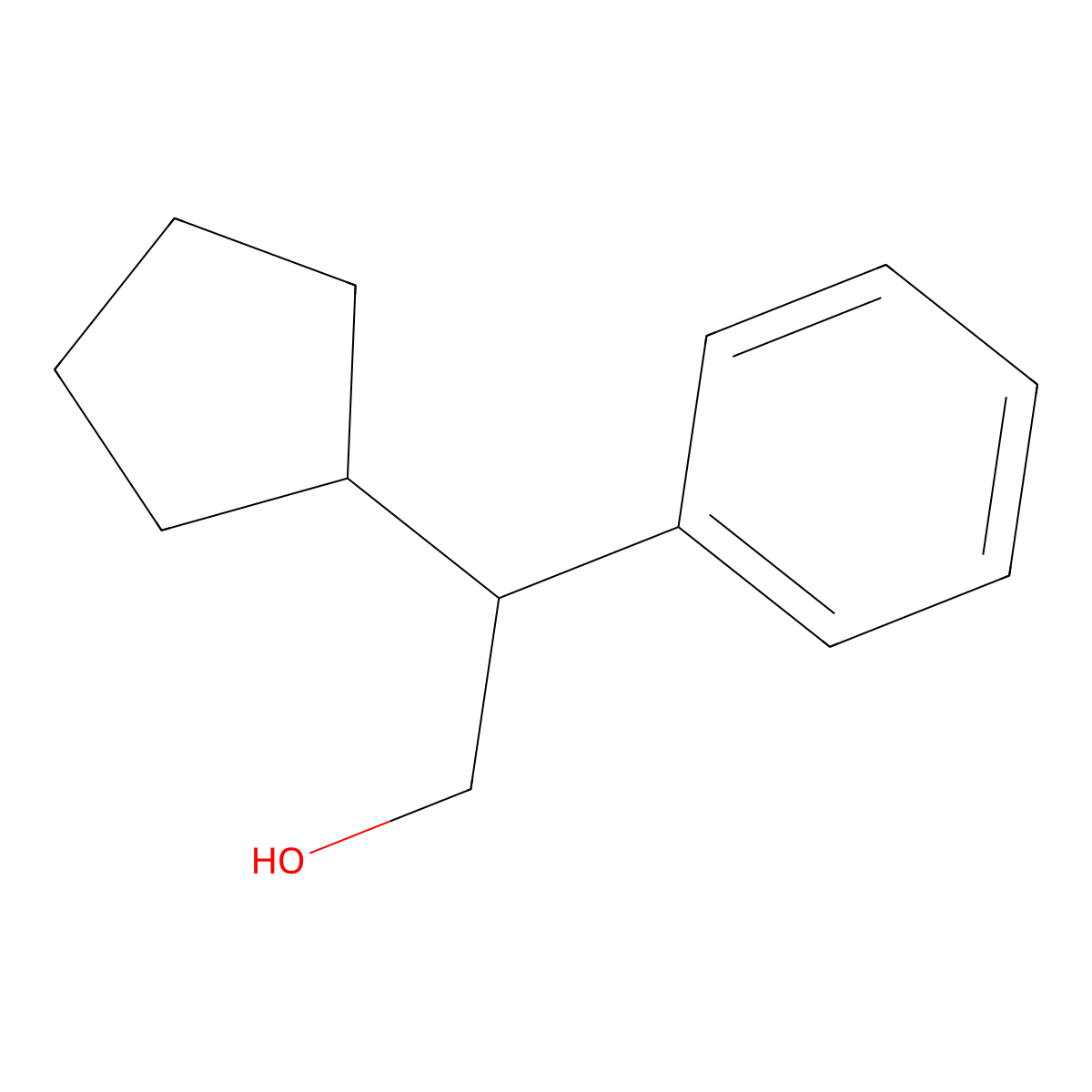 2-Cyclopentyl-2-phenylethan-1-ol molecular structure, CAS 201023-76-9