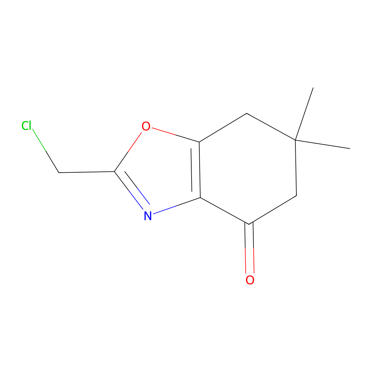 2-(chloromethyl)-6,6-dimethyl-6,7-dihydrobenzo[d]oxazol-4(5H)-one molecular structure, CAS 201024-66-0