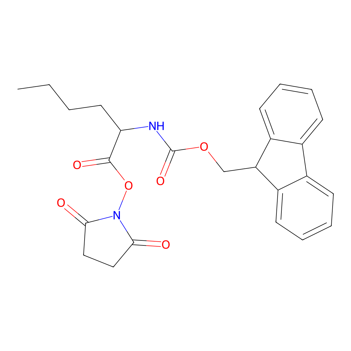 Fmoc-L-norleucine n-hydroxysuccinimide ester molecular structure, CAS 201026-08-6