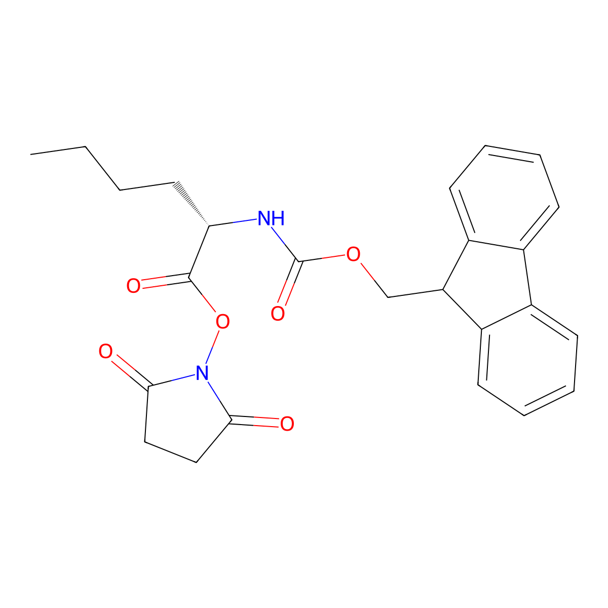 Fmoc-L-norleucine n-hydroxysuccinimide ester molecular structure, CAS 201026-08-6