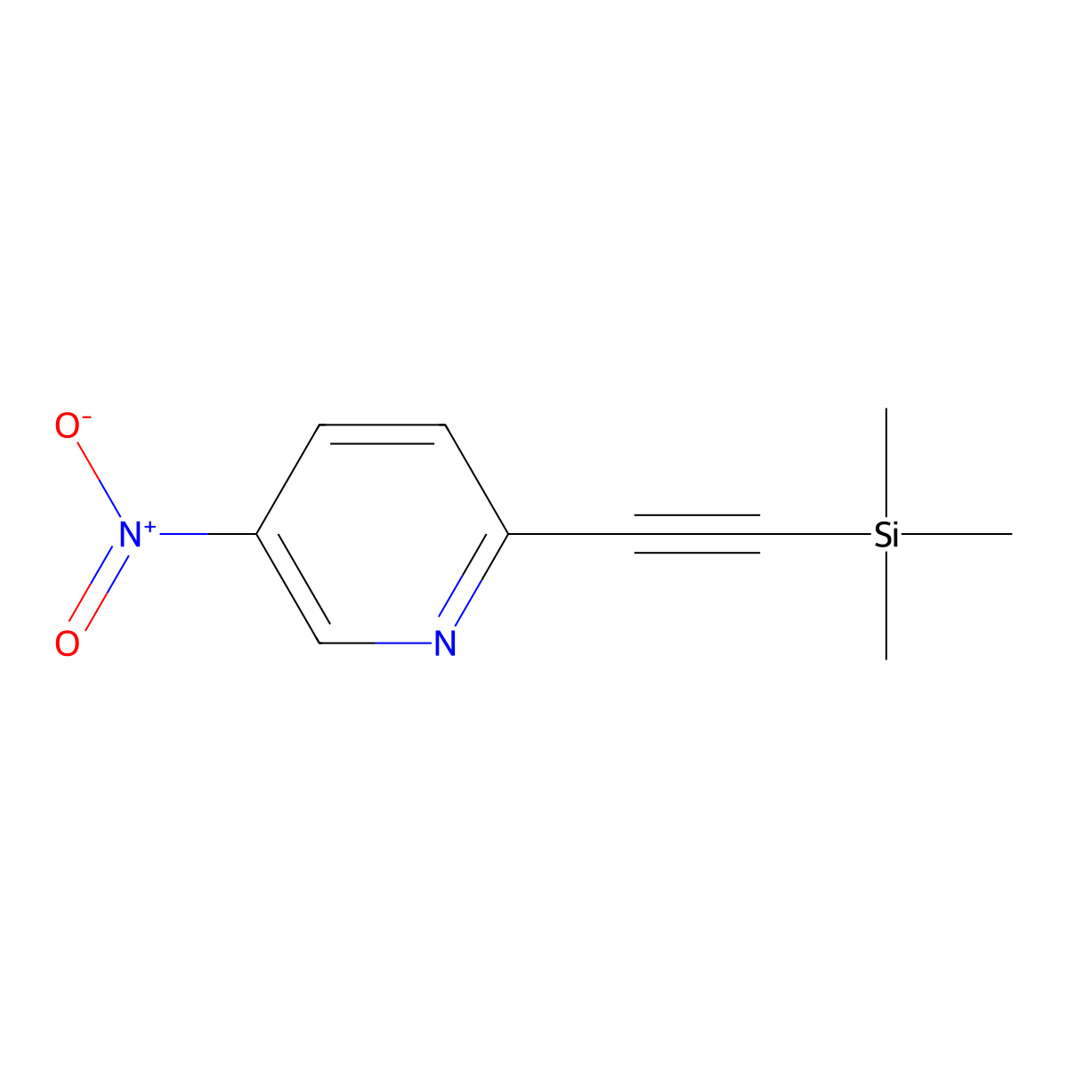 5-Nitro-2-((trimethylsilyl)ethynyl)pyridine molecular structure, CAS 201026-82-6