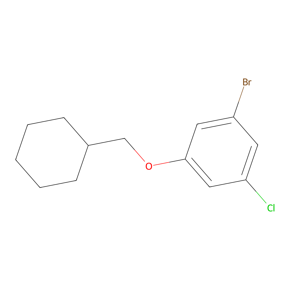 1-Bromo-3-chloro-5-(cyclohexylmethoxy)benzene molecular structure, CAS 2010260-94-1