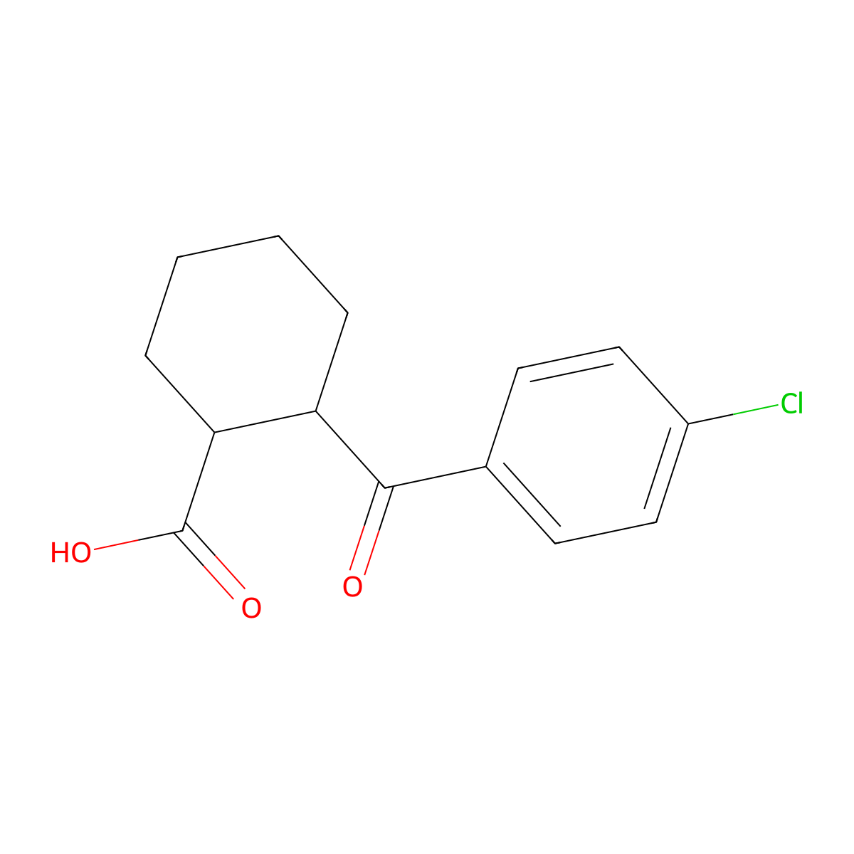 2-(4-chlorobenzoyl)cyclohexane-1-carboxylic Acid molecular structure, CAS 201027-60-3