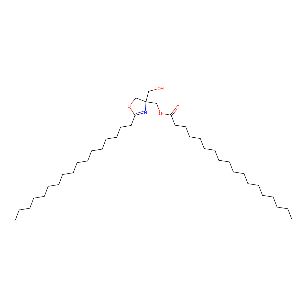 Octadecanoic acid, [2-heptadecyl-4,5-dihydro-4-(hydroxymethyl)-4-oxazolyl]methyl ester molecular structure, CAS 20103-35-9