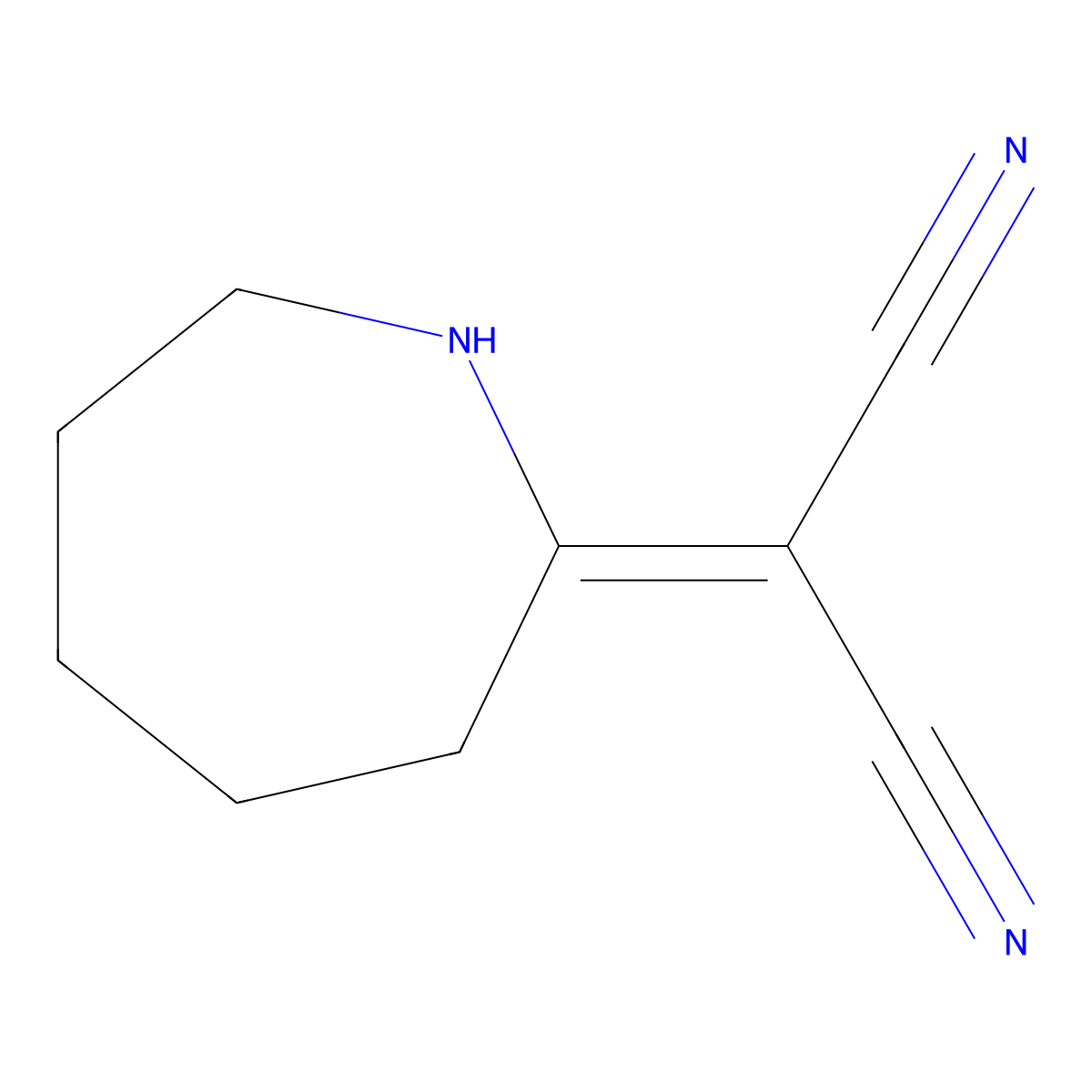 2-Azepan-2-ylidene-malononitrile molecular structure, CAS 20103-48-4