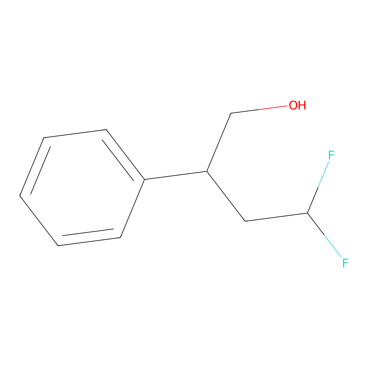 4,4-Difluoro-2-phenylbutan-1-ol molecular structure, CAS 2010352-23-3