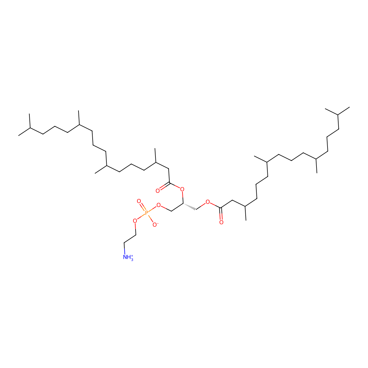 1,2-Diphytanoyl-sn-glycero-3-phosphoethanolamine molecular structure, CAS 201036-16-0