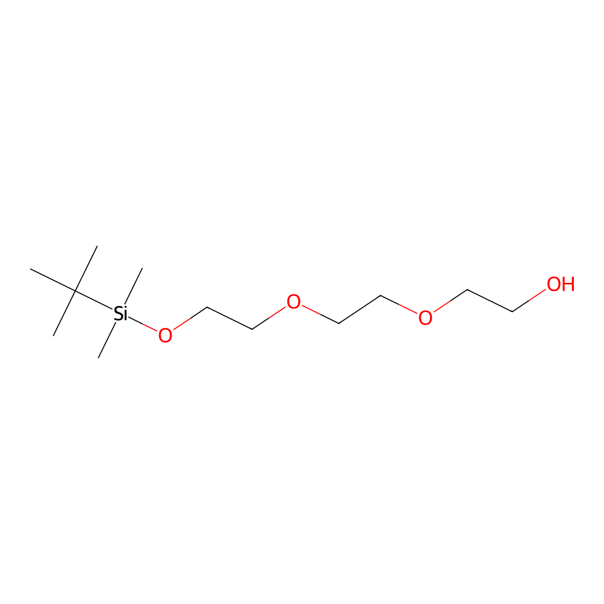 2,2,3,3-Tetramethyl-4,7,10-trioxa-3-siladodecan-12-ol molecular structure, CAS 201037-95-8