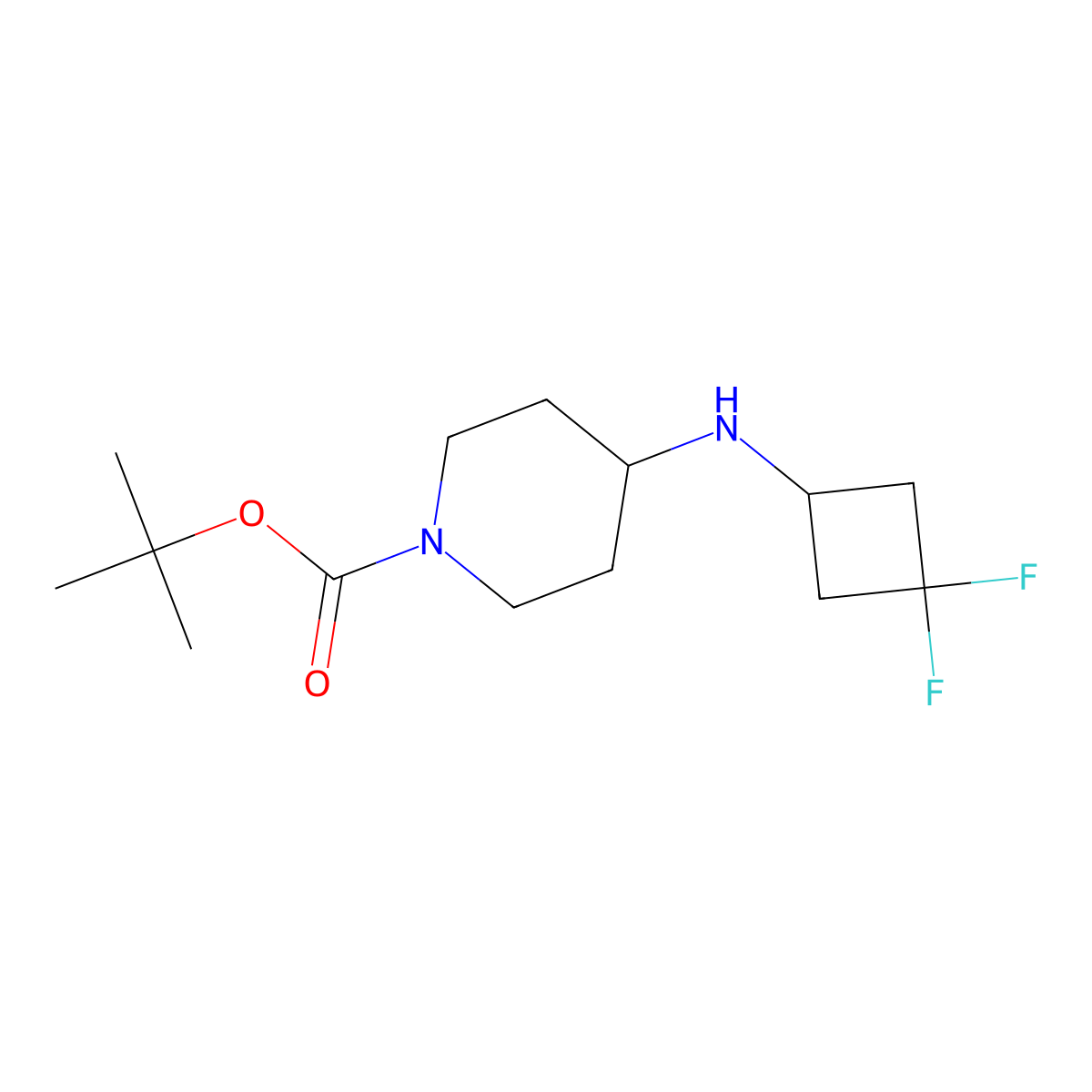 tert-Butyl 4-((3,3-difluorocyclobutyl)amino)piperidine-1-carboxylate molecular structure, CAS 2010386-93-1