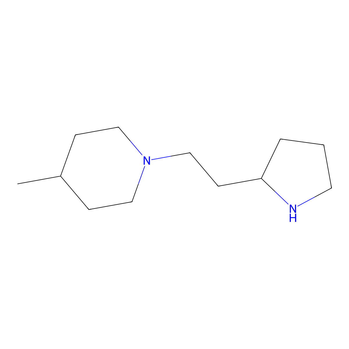 (R)-4-Methyl-1-(2-(pyrrolidin-2-yl)ethyl)piperidine molecular structure, CAS 201039-15-8