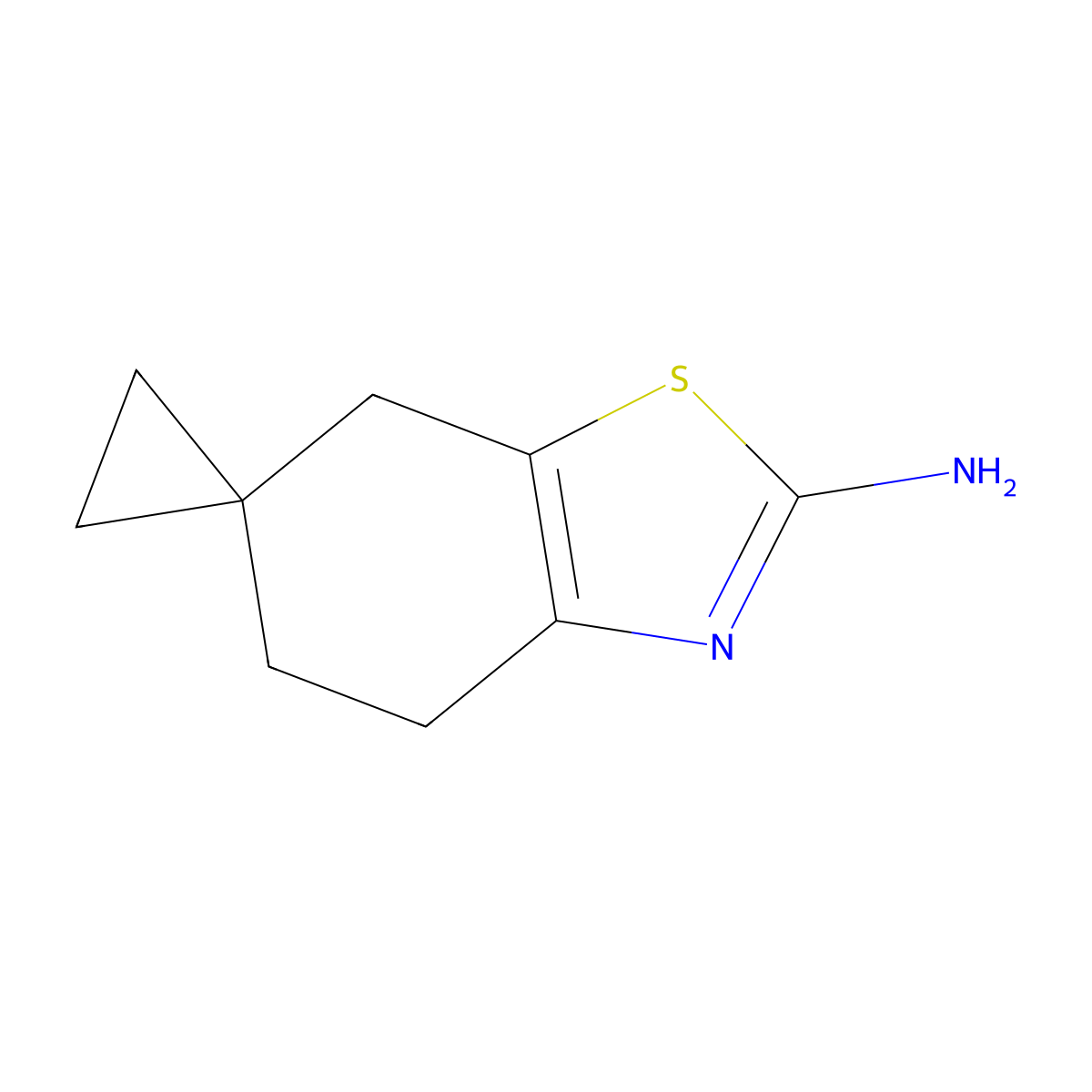 5,7-dihydro-4H-spiro[1,3-benzothiazole-6,1'-cyclopropane]-2-amine molecular structure, CAS 2010411-72-8