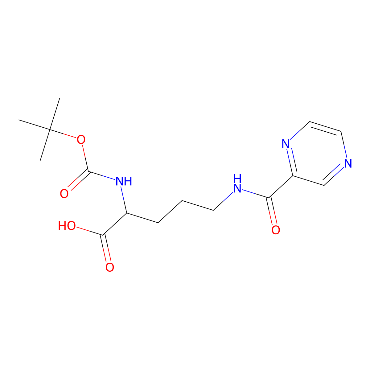 Boc-orn(pyrazinylcarbonyl)-OH molecular structure, CAS 201046-36-8