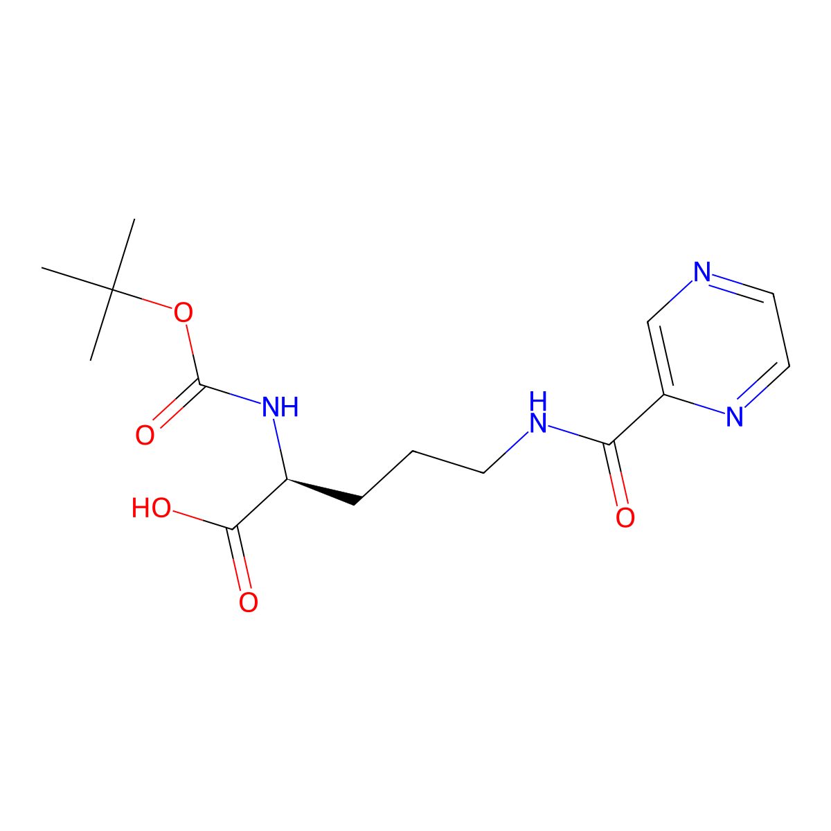 Boc-orn(pyrazinylcarbonyl)-OH molecular structure, CAS 201046-36-8