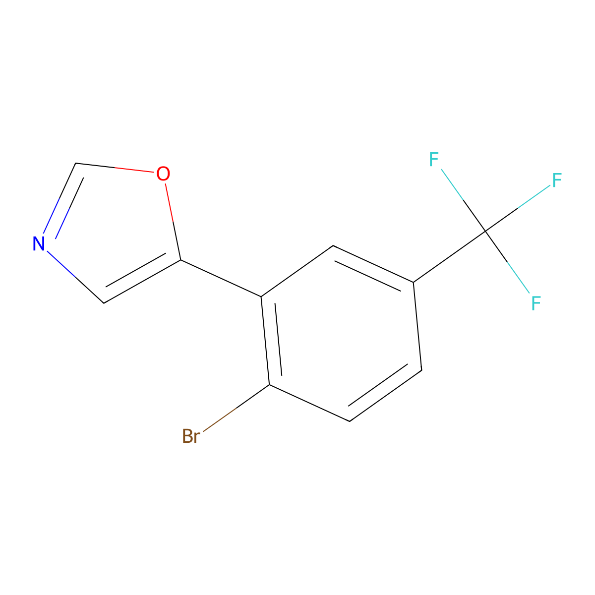 5-(2-Bromo-5-(trifluoromethyl)phenyl)oxazole molecular structure, CAS 2010490-23-8