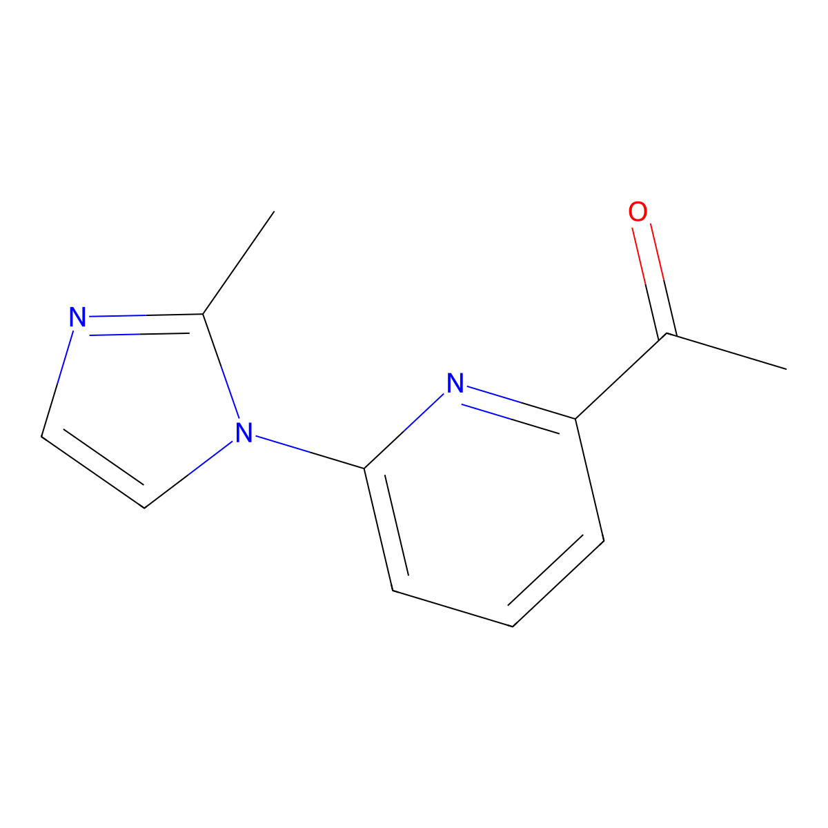 1-[6-(2-methyl-1H-imidazol-1-yl)pyridin-2-yl]ethan-1-one molecular structure, CAS 2010569-71-6