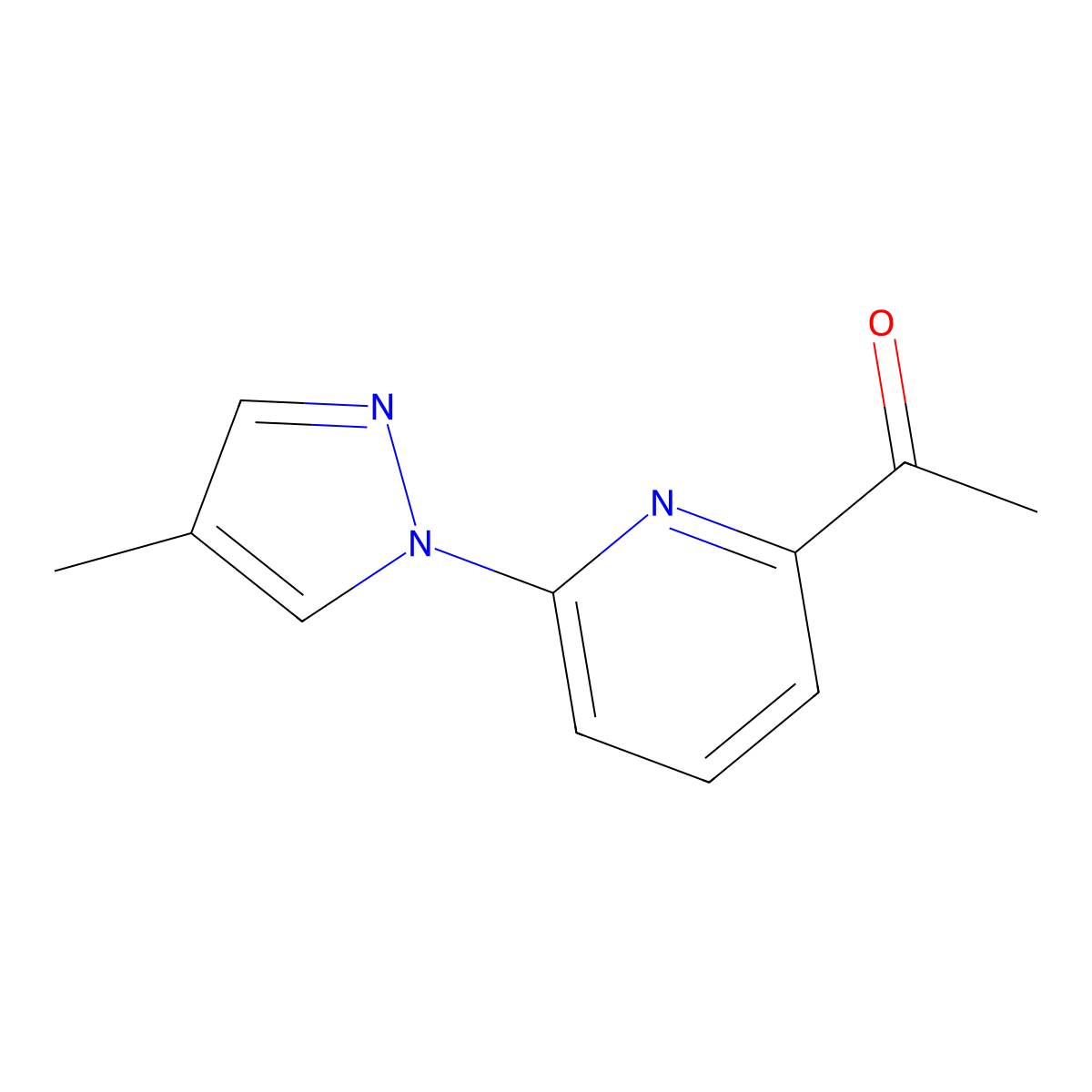 1-[6-(4-methyl-1H-pyrazol-1-yl)pyridin-2-yl]ethan-1-one molecular structure, CAS 2010570-02-0
