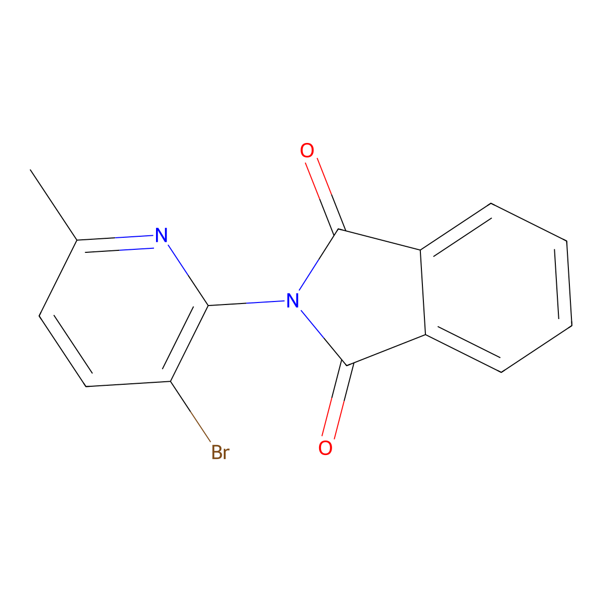 2-(3-Bromo-6-methylpyridin-2-yl)isoindoline-1,3-dione molecular structure, CAS 2010933-18-1