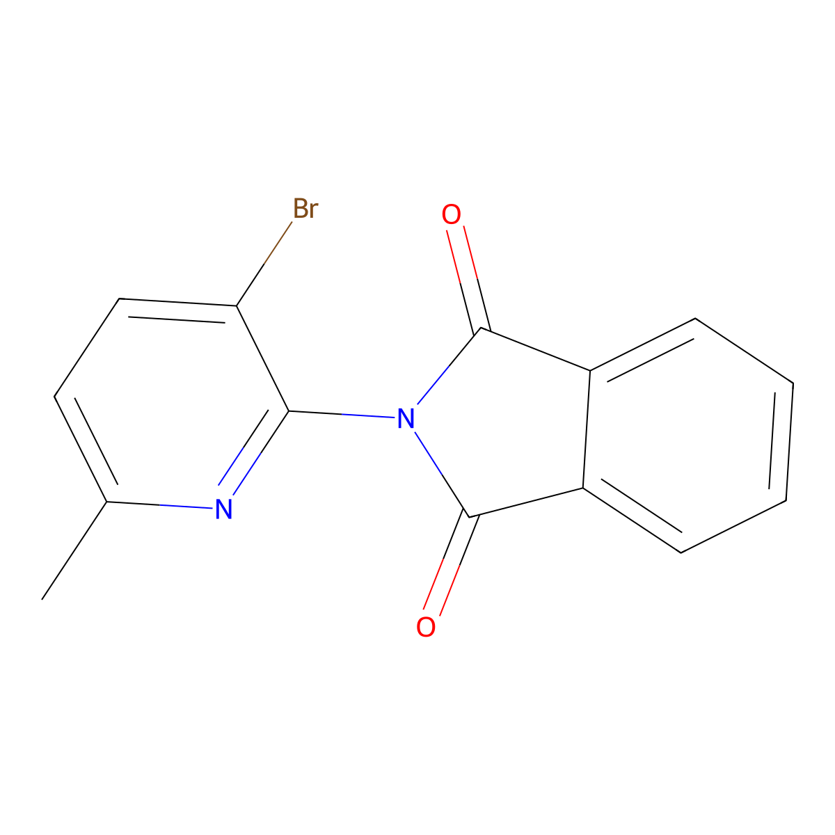 2-(3-Bromo-6-methylpyridin-2-yl)isoindoline-1,3-dione molecular structure, CAS 2010933-18-1