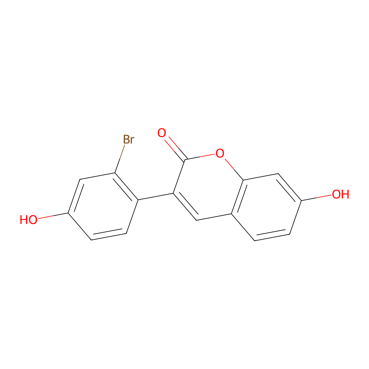 3-(2-Bromo-4-hydroxyphenyl)-7-hydroxy-2H-1-benzopyran-2-one molecular structure, CAS 2010938-41-5
