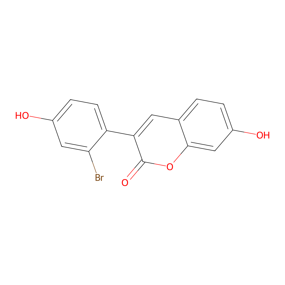 3-(2-Bromo-4-hydroxyphenyl)-7-hydroxy-2H-1-benzopyran-2-one molecular structure, CAS 2010938-41-5